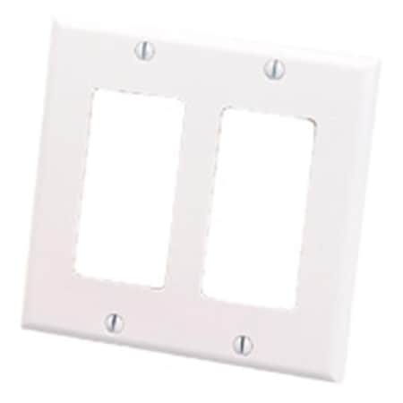 Fasttrack Decorative Dual Gang Wall Plate - White FA257254